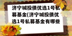 济宁城投债优选1号私募基金(济宁城投债优选1号私募基金有哪些)