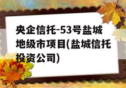 央企信托-53号盐城地级市项目(盐城信托投资公司)