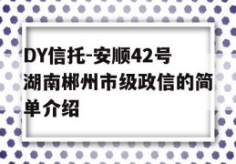 DY信托-安顺42号湖南郴州市级政信的简单介绍