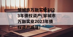 邹城市万融实业2023年债权资产(邹城市万融实业2023年债权资产减值)