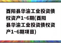 酉阳县华渝工业投资债权资产1~6期(酉阳县华渝工业投资债权资产1~6期项目)