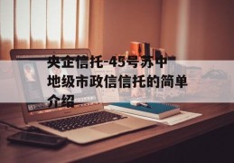 央企信托-45号苏中地级市政信信托的简单介绍