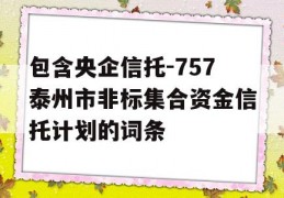 包含央企信托-757泰州市非标集合资金信托计划的词条