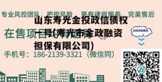 山东寿光金投政信债权一号(寿光市金政融资担保有限公司)