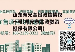 山东寿光金投政信债权一号(寿光市金政融资担保有限公司)