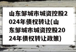 山东邹城市城资控股2024年债权转让(山东邹城市城资控股2024年债权转让政策)