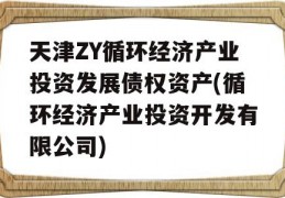 天津ZY循环经济产业投资发展债权资产(循环经济产业投资开发有限公司)