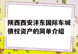 陕西西安沣东国际车城债权资产的简单介绍