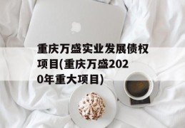 重庆万盛实业发展债权项目(重庆万盛2020年重大项目)