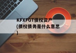 KFXFGT债权资产(债权债务是什么意思)