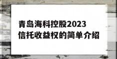 青岛海科控股2023信托收益权的简单介绍