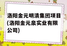 洛阳金元明清集团项目(洛阳金元泉实业有限公司)