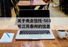 关于央企信托-563号江苏泰州的信息