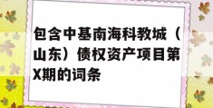 包含中基南海科教城（山东）债权资产项目第X期的词条