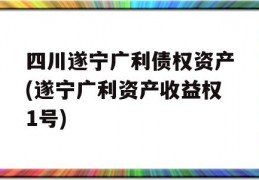 四川遂宁广利债权资产(遂宁广利资产收益权1号)