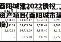 酉阳城建2022债权资产项目(酉阳城市建设)