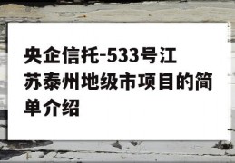 央企信托-533号江苏泰州地级市项目的简单介绍