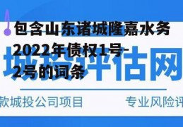 包含山东诸城隆嘉水务2022年债权1号-2号的词条