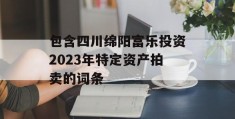 包含四川绵阳富乐投资2023年特定资产拍卖的词条