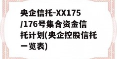 央企信托-XX175/176号集合资金信托计划(央企控股信托一览表)