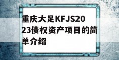 重庆大足KFJS2023债权资产项目的简单介绍