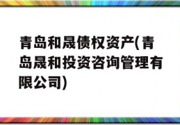 青岛和晟债权资产(青岛晟和投资咨询管理有限公司)