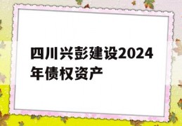 四川兴彭建设2024年债权资产