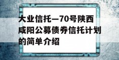 大业信托—70号陕西咸阳公募债券信托计划的简单介绍