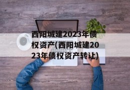 西阳城建2023年债权资产(西阳城建2023年债权资产转让)