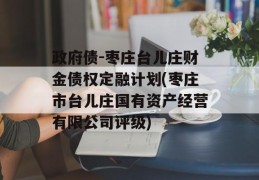 政府债-枣庄台儿庄财金债权定融计划(枣庄市台儿庄国有资产经营有限公司评级)