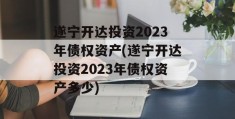 遂宁开达投资2023年债权资产(遂宁开达投资2023年债权资产多少)