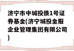 济宁市中城投债1号证券基金(济宁城投金服企业管理集团有限公司)