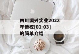 四川国兴实业2023年债权[01-03]的简单介绍