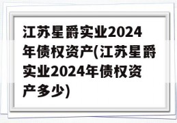 江苏星爵实业2024年债权资产(江苏星爵实业2024年债权资产多少)