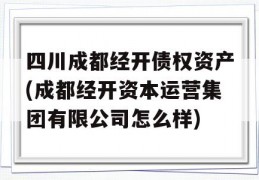 四川成都经开债权资产(成都经开资本运营集团有限公司怎么样)