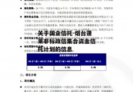 关于国企信托-烟台蓬莱非标政信集合资金信托计划的信息