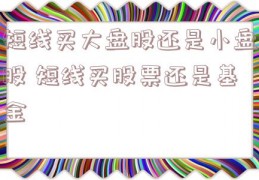 短线买大盘股还是小盘股 短线买股票还是基金