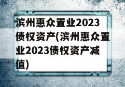 滨州惠众置业2023债权资产(滨州惠众置业2023债权资产减值)