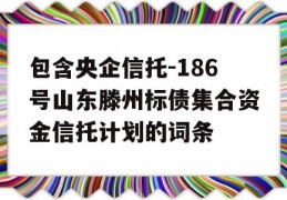 包含央企信托-186号山东滕州标债集合资金信托计划的词条