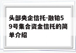 头部央企信托-融铂59号集合资金信托的简单介绍