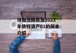 河南汝阳农发2023年债权资产01的简单介绍