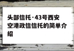 头部信托·43号西安空港政信信托的简单介绍