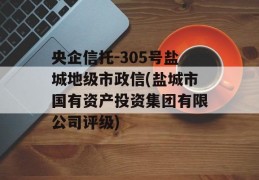 央企信托-305号盐城地级市政信(盐城市国有资产投资集团有限公司评级)