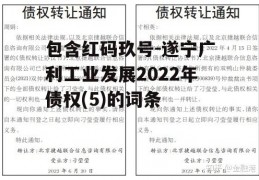 包含红码玖号-遂宁广利工业发展2022年债权(5)的词条