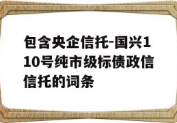 包含央企信托-国兴110号纯市级标债政信信托的词条