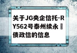 关于JG央企信托-RY562号泰州续永‬债政信的信息