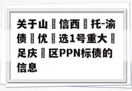 关于山‮信西‬托-渝债‮优‬选1号重大‮足庆‬区PPN标债的信息