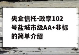 央企信托-政享102号盐城市级AA+非标的简单介绍