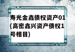 寿光金鑫债权资产01(高密鑫兴资产债权1号相目)