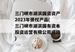 三门峡市湖滨国资资产2023年债权产品(三门峡市湖滨国有资本投资运营有限公司评级)